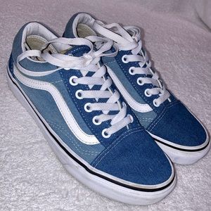 Vans Old Skool 'Denim' Acid Blue Skateboarding Shoes Women Size 6.5 men’s 5